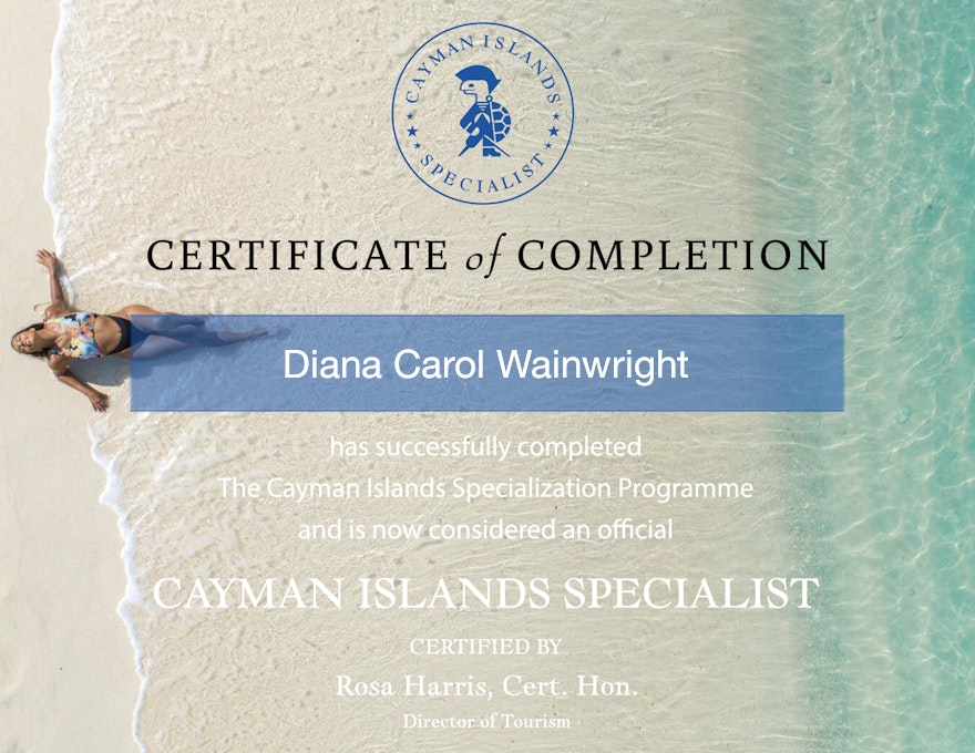 Cayman Island Specialist Diploma - Carol