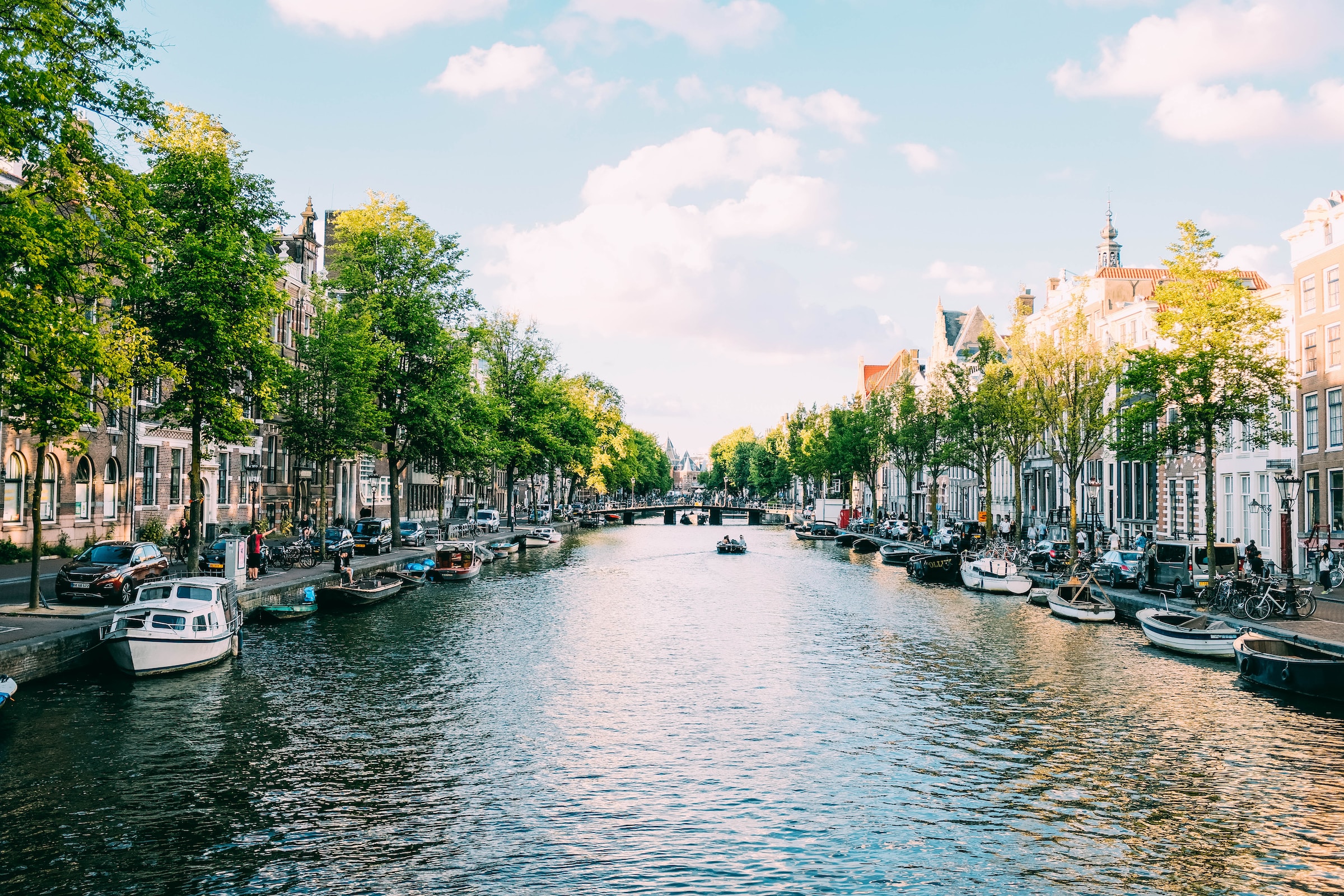 canal with buildings