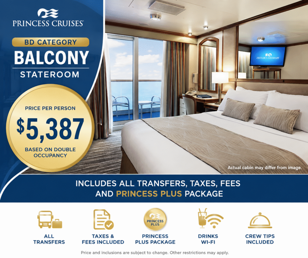 Crown Princess Alaska Cabin and Prices